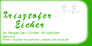 krisztofer eicher business card